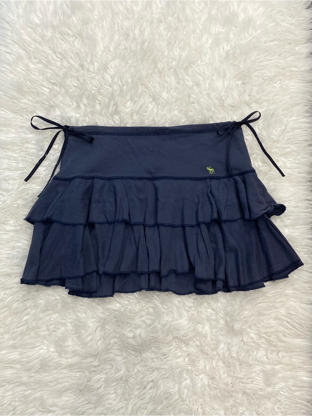 Abercrombie & Fitch Navy Tiered Ruffle Mini Skirt